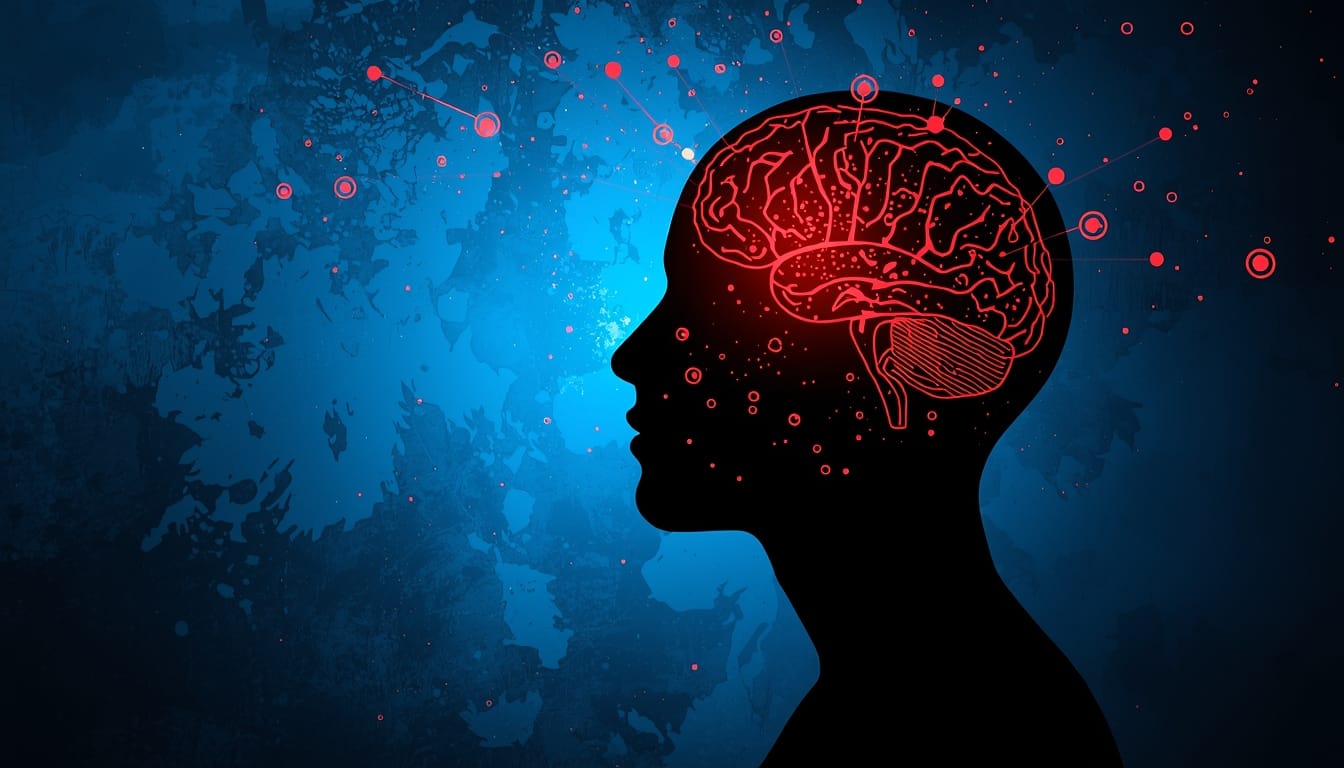 Illustration of a human brain inside a head silhouette symbolizing emotional resilience, psychological strength, and mental adaptability